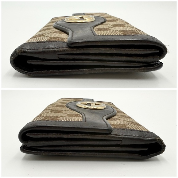 Gucci Beige/Brown GG Canvas and Leather Sukey Continental Wallet